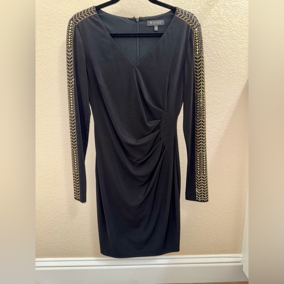 Guess Elegant Black Dress with Gold Accents - Picture 2 of 5